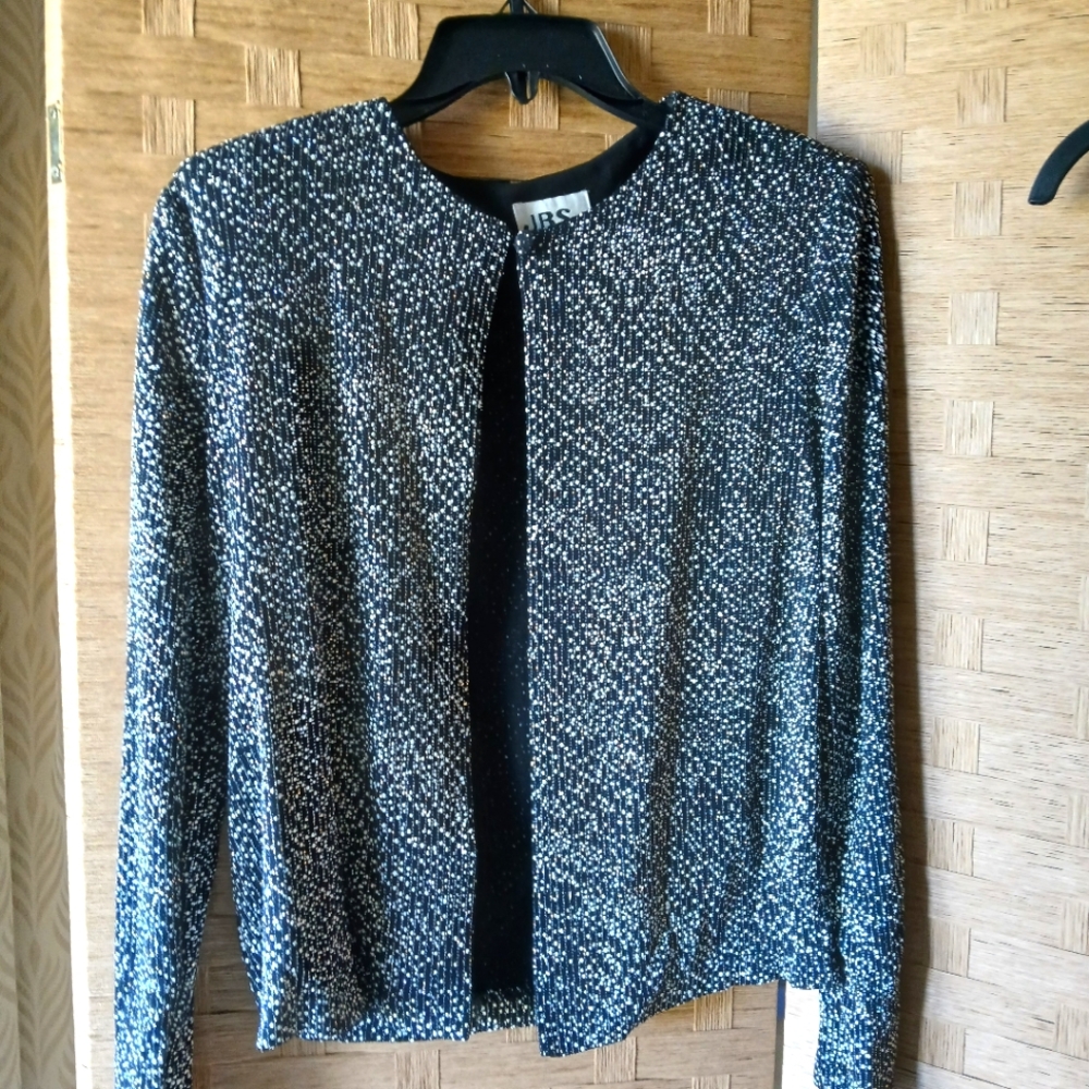 JBS Ltd  Blouse Top with Jacket in black and white dots in size Medium for women